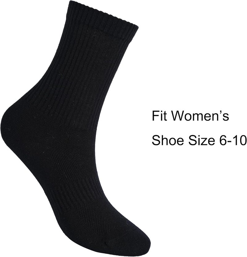 WindCrosser Womens Anti Odor Blister Resistant Seamless Breathable Cotton Crew Running Hiking Dress Socks,Size 6-10 - Image 5